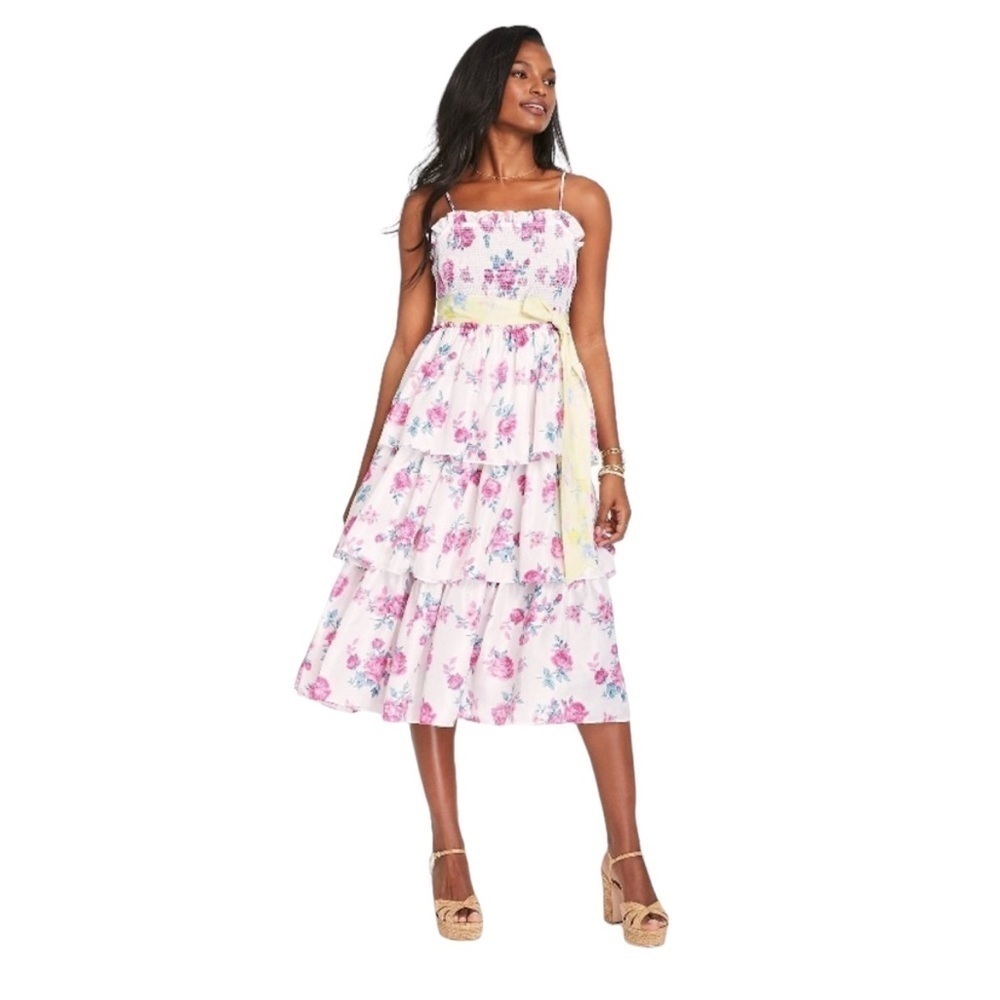 LoveShackFancy x Target Floral & Tiered Elise Midi Dress Sz. L